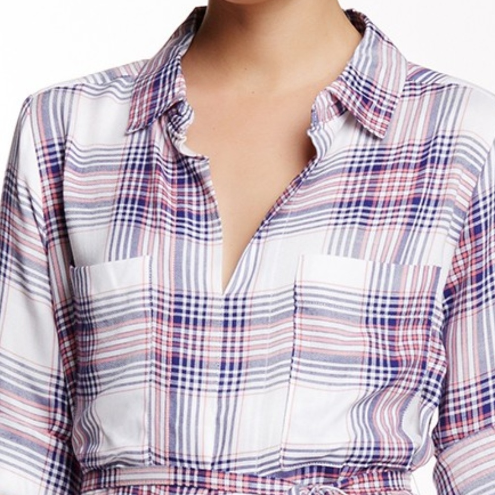 ✨HP✨C&C California Sasha Plaid Shirt Dress - Picture 3 of 4